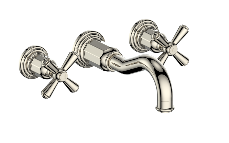 Vogt Carinthia 8" Widespread Wall-Mount Bathroom Sink Faucet – Polished Nickel – BF.C3.1520.PN