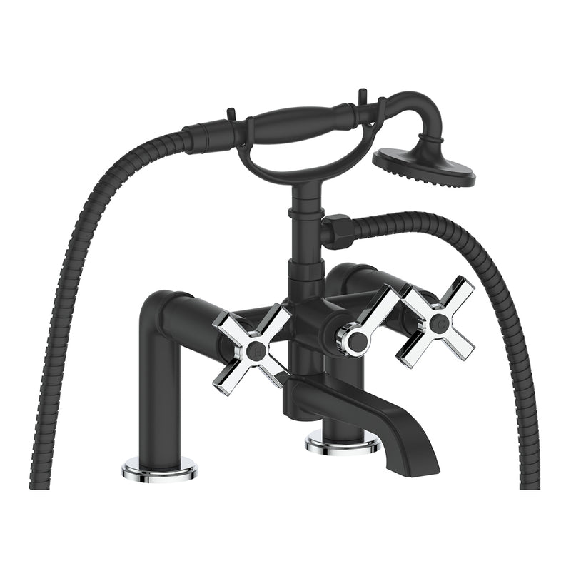 Vogt Zehn 2-Hole Deck-Mount Tub Filler – Matte Black / Chrome – BF.Z4.2000.CB