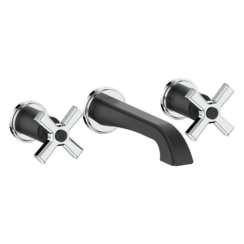 Vogt Zehn Wall-Mount Bathroom Sink Faucet – Matte Black / Chrome – BF.Z4.1500.CB