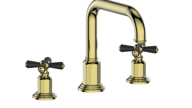 Vogt Carinthia 8" Widespread Bathroom Sink Faucet with Pop-Up Drain – Brushed Gold / Matte Black – BF.C3.1331.BGB
