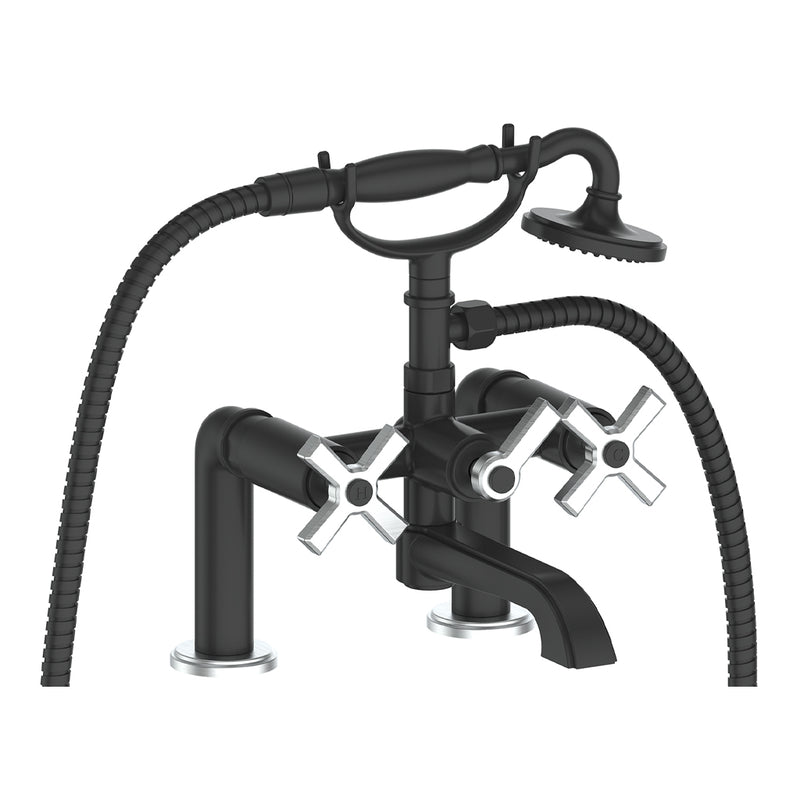Vogt Zehn 2-Hole Deck-Mount Tub Filler – Matte Black / Stainless Steel – BF.Z4.2000.SB