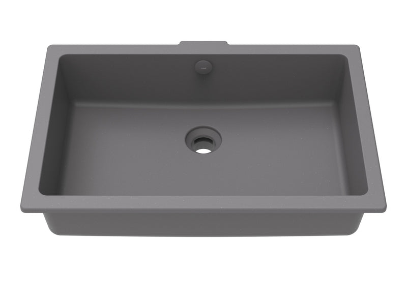 Vogt Krone 23" Rectangular Vogranite Undermount Bathroom Sink – Metropolitan Grey – BS.2113.K02G-60