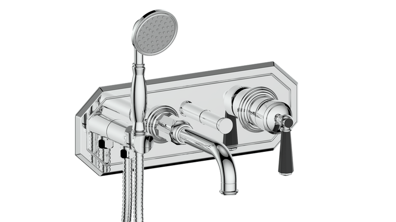 Vogt Carinthia Wall-Mount Tub Filler – Chrome / Matte Black – BF.C2.2210.CB
