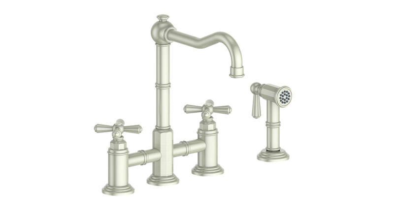 Vogt Carinthia Bridge Kitchen Faucet with Side Spray – Brushed Nickel – KF.11CA.2301.BN