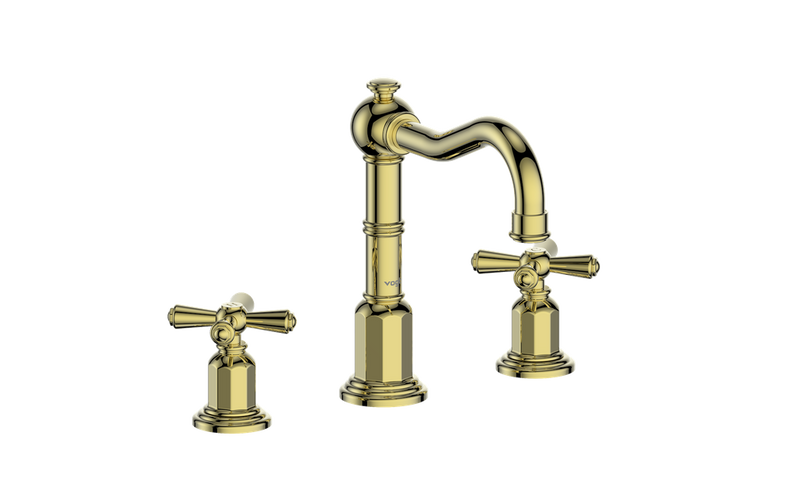 Vogt Carinthia 8" Widespread Bathroom Sink Faucet with Pop-Up Drain – Brushed Gold – BF.C3.1321.BG