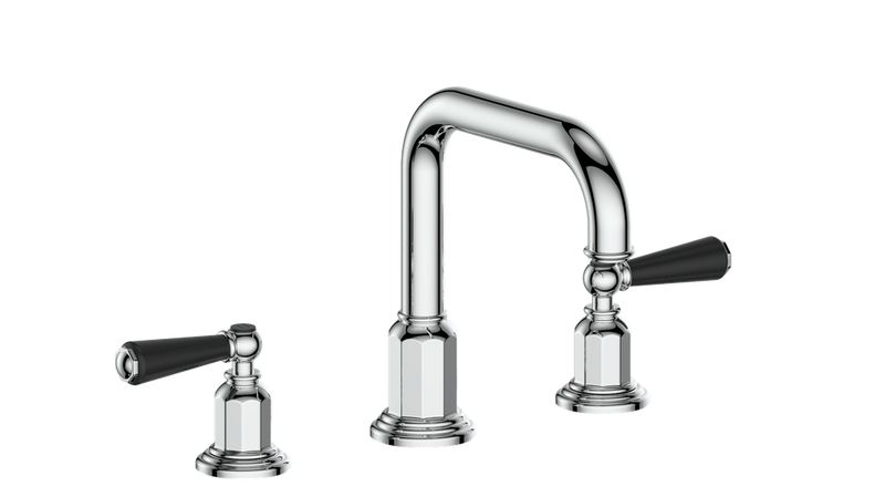 Vogt Carinthia 8" Widespread Bathroom Sink Faucet with Pop-Up Drain – Chrome / Matte Black – BF.C1.1331.CB