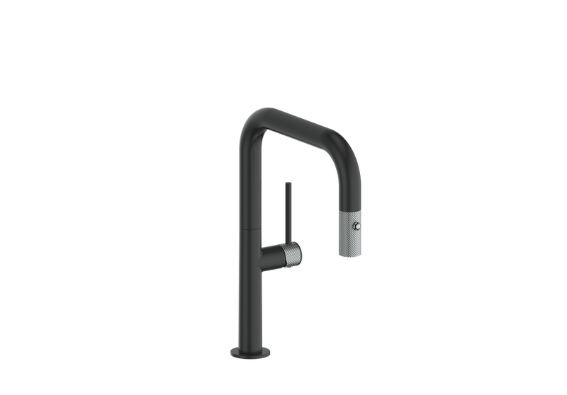 Vogt Drava 13" Bar & Prep Kitchen Faucet – Matte Black / Chrome – KF.13D3.1214.CB