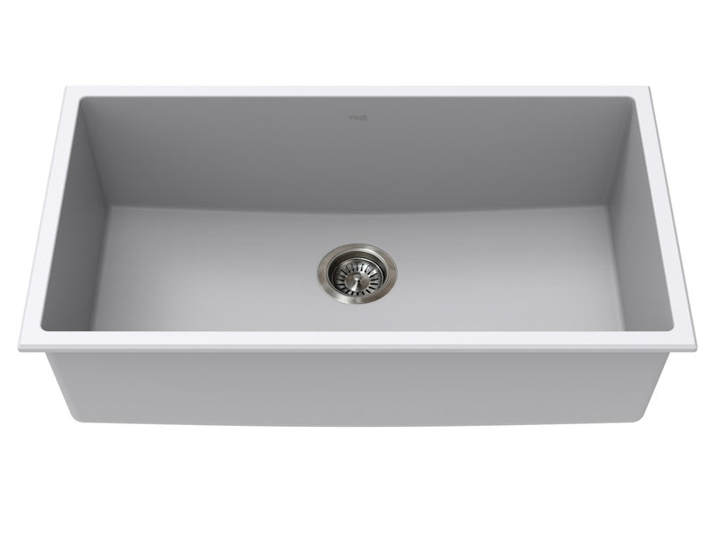 Vogt Wolfsberg GS 32" Single-Bowl Vogranite Kitchen Sink – Powder Grey – KS.3218.W05G-61