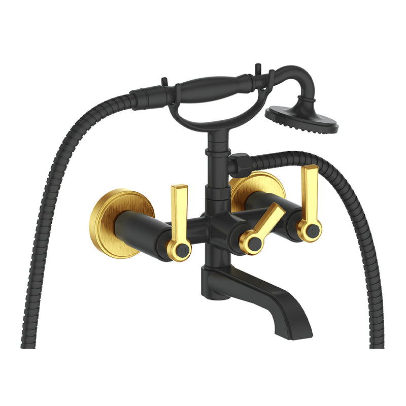 Vogt Zehn Wall-Mount Tub Filler – Matte Black / Brushed Gold – BF.Z1.2200.BGB