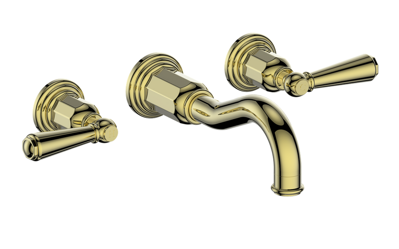 Vogt Carinthia 8" Widespread Wall-Mount Bathroom Sink Faucet – Brushed Gold – BF.C1.1520.BG