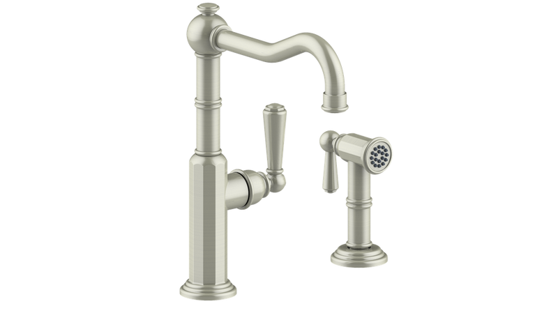 Vogt Carinthia Kitchen Faucet with Side Spray – Brushed Nickel – KF.12CA.2101.BN