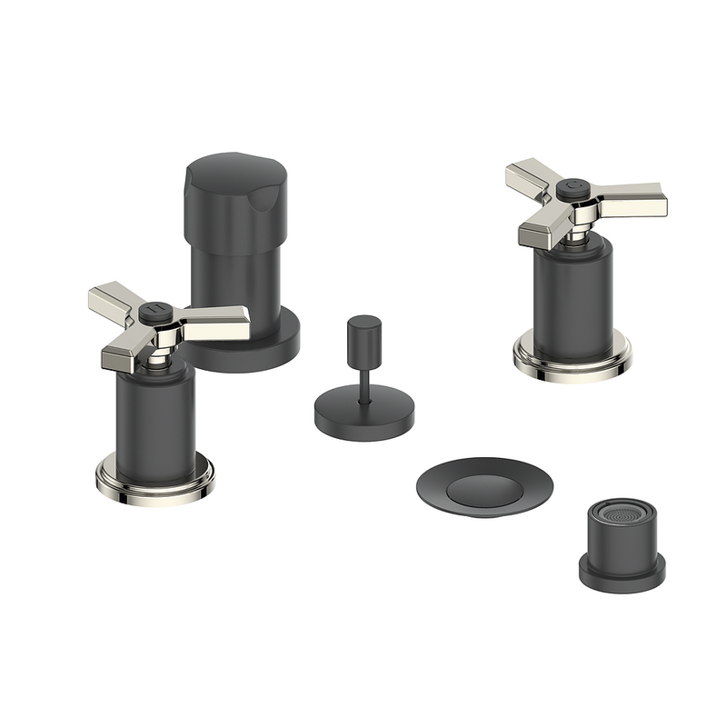 Vogt Zehn Bidet Faucet – Matte Black / Polished Nickel – BF.Z3.3000.PB