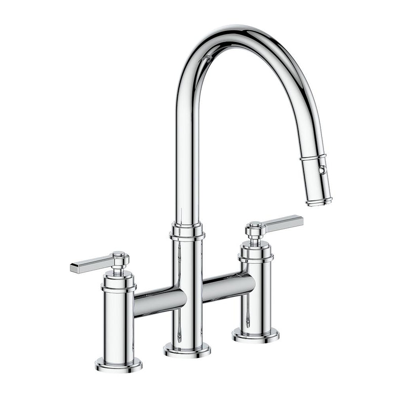 Vogt Zehn Pull-Down Bridge Kitchen Faucet – Chrome – KF.17ZN.1112.CC