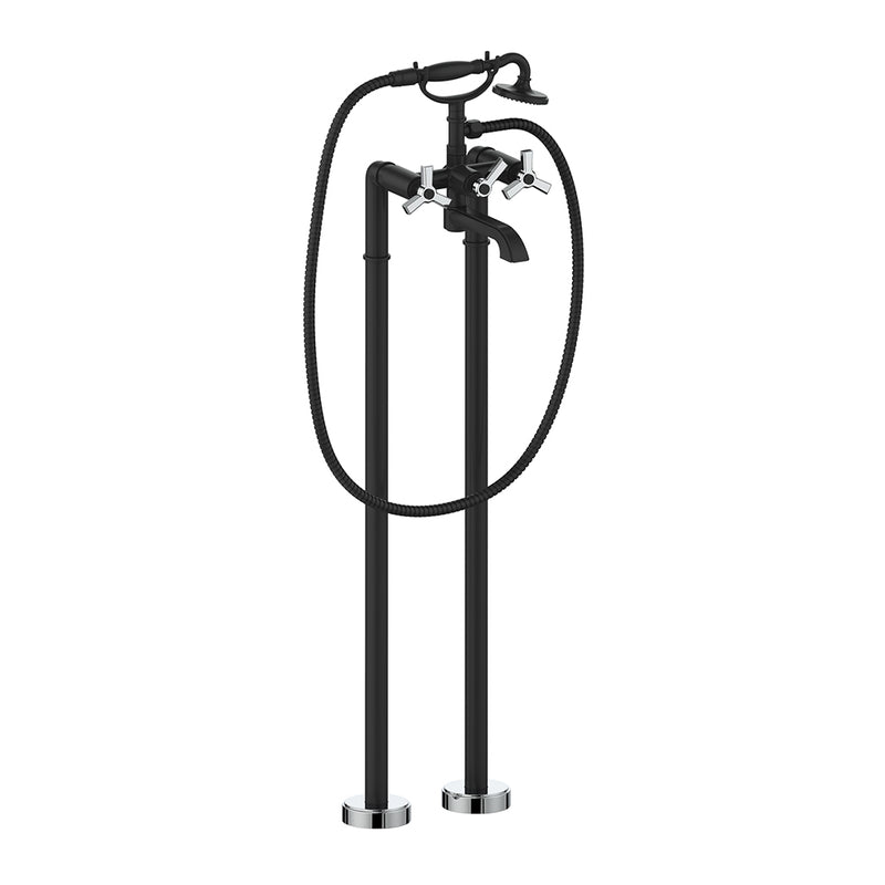 Vogt Zehn Freestanding Tub Filler – Matte Black / Chrome – BF.Z3.2100.CB