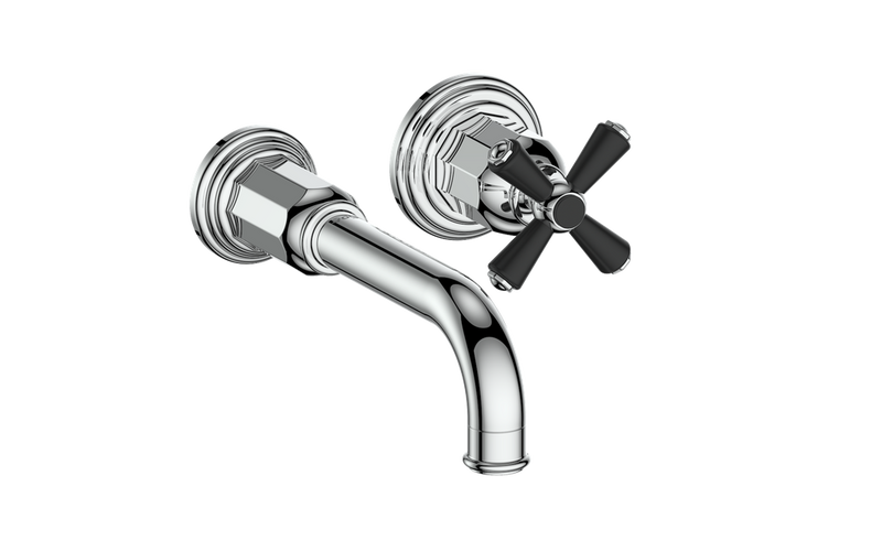 Vogt Carinthia Wall-Mount Bathroom Sink Faucet – Chrome / Matte Black – BF.C3.1410.CB