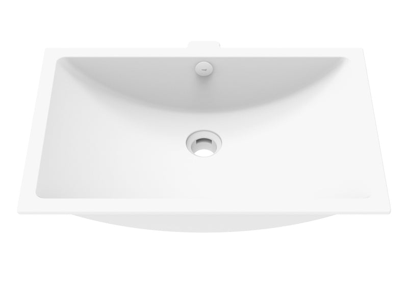 Vogt Zell 23" Rectangular Vogranite Undermount Bathroom Sink – Frost White – BS.2112.Z04G-60