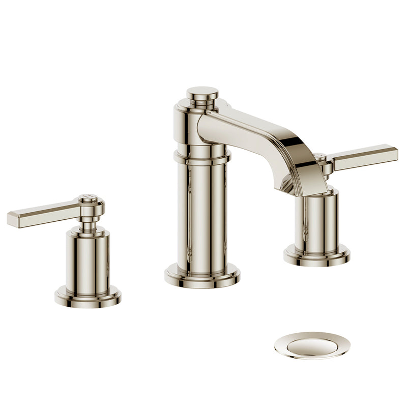 Vogt Zehn 8" Widespread Bathroom Sink Faucet with Pop-Up Drain – Polished Nickel – BF.Z1.1301.PN
