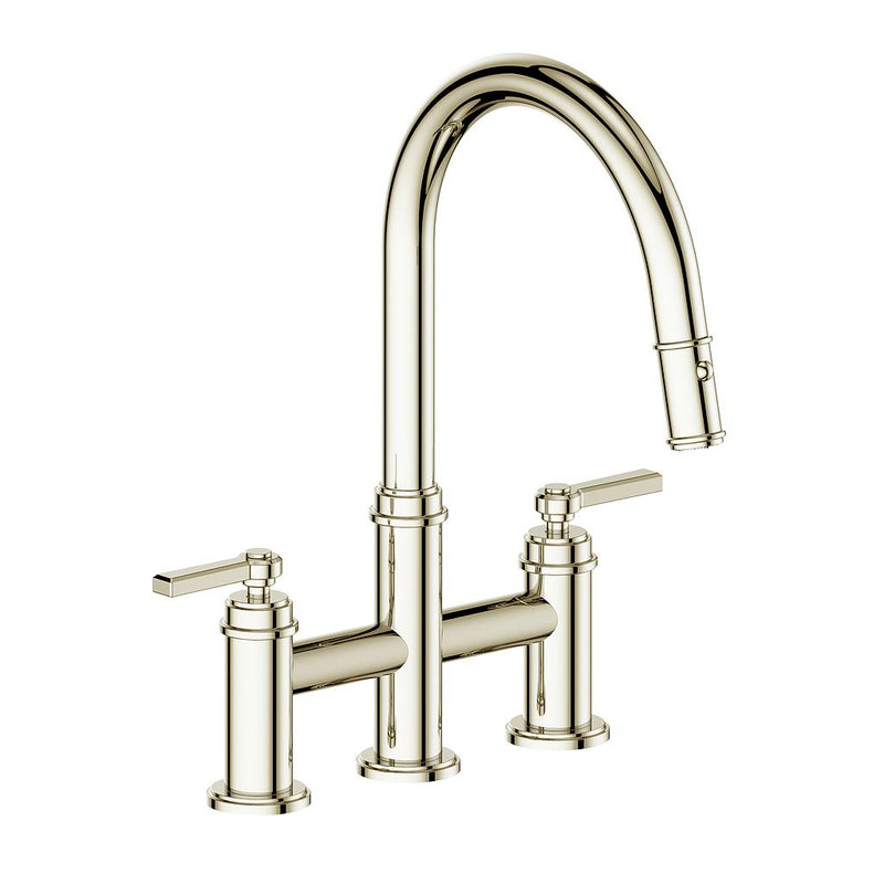 Vogt Zehn Pull-Down Bridge Kitchen Faucet – Polished Nickel – KF.17ZN.1112.PN