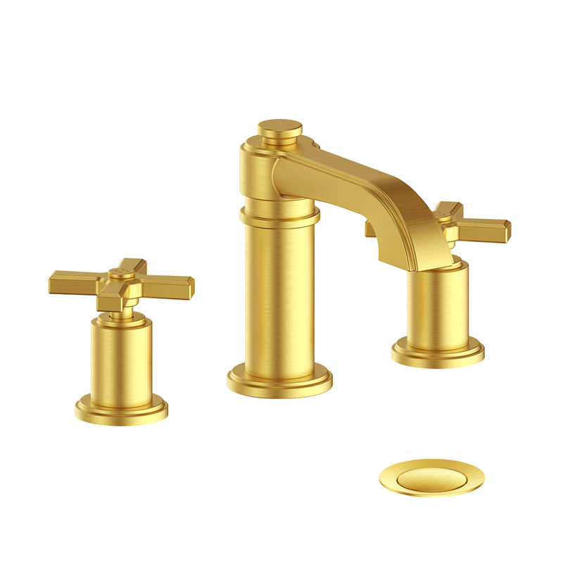Vogt Zehn 8" Widespread Bathroom Sink Faucet with Pop-Up Drain – Brushed Gold – BF.Z4.1301.BG