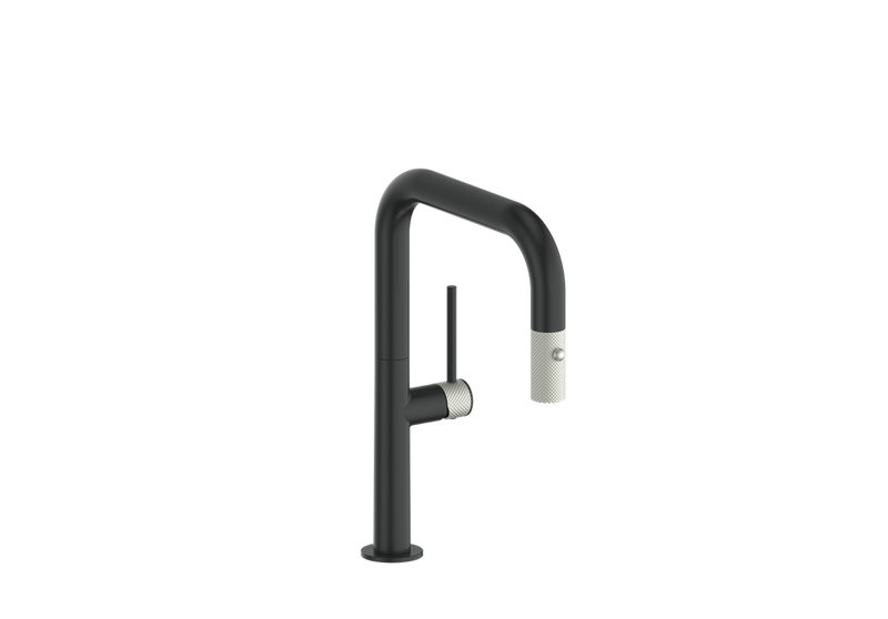 Vogt Drava 13" Bar & Prep Kitchen Faucet – Matte Black / Stainless Steel – KF.13D3.1214.SB