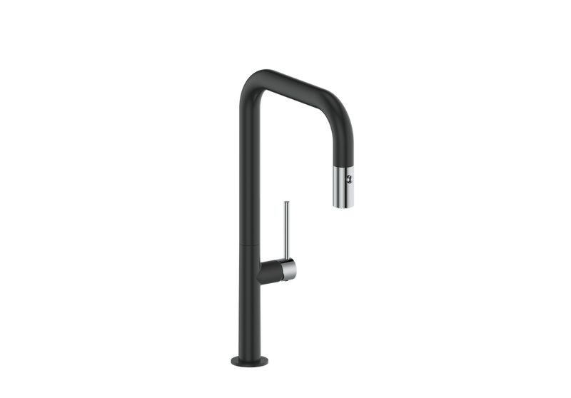 Vogt Dornbirn 16" Kitchen Faucet – Matte Black / Chrome – KF.16D3.0204.CB