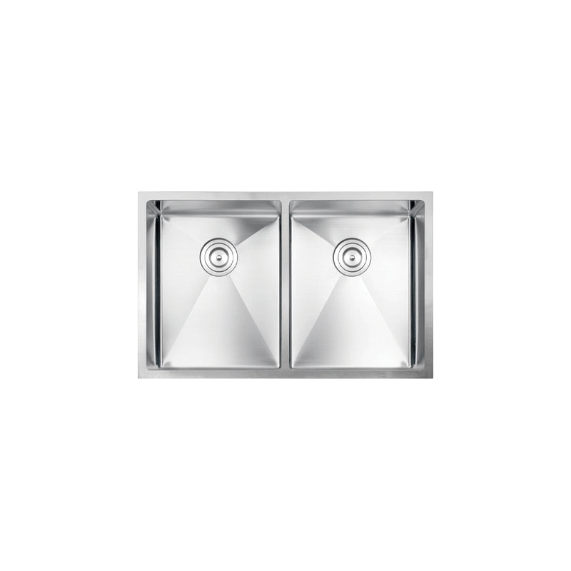 Vogt Modling 16R 30" Double-Bowl 16-Gauge Stainless Steel Undermount Kitchen Sink with Bottom Grids – KS.3018.M16R-64