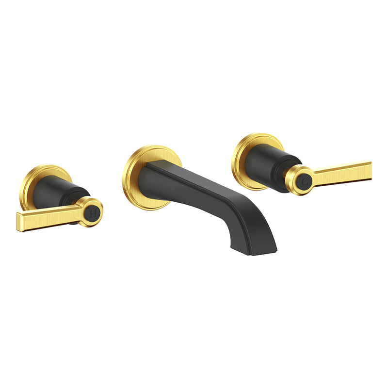Vogt Zehn Wall-Mount Bathroom Sink Faucet – Matte Black / Brushed Gold – BF.Z1.1500.BGB