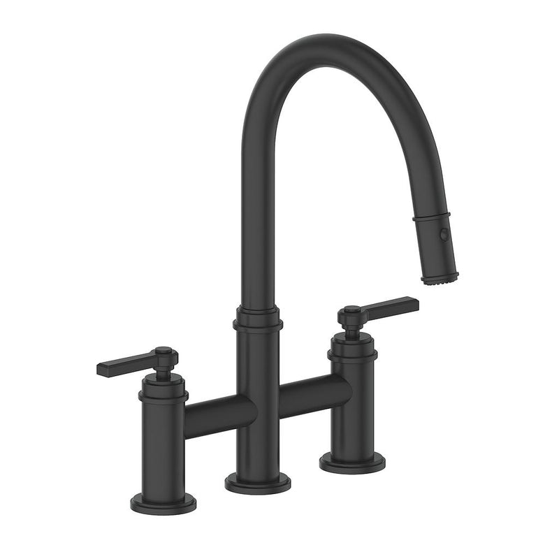 Vogt Zehn Pull-Down Bridge Kitchen Faucet – Matte Black – KF.17ZN.1112.MB