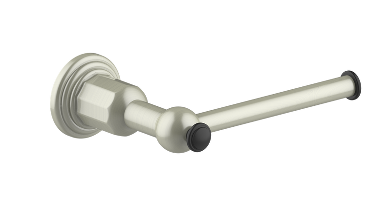 Vogt Carinthia Toilet Paper Holder – Brushed Nickel / Matte Black – BA.0210.BB