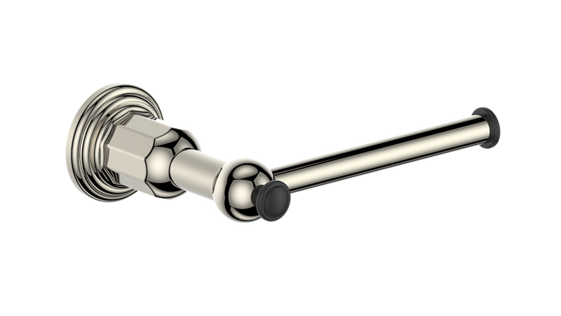 Vogt Carinthia Toilet Paper Holder – Polished Nickel / Matte Black – BA.0210.PB