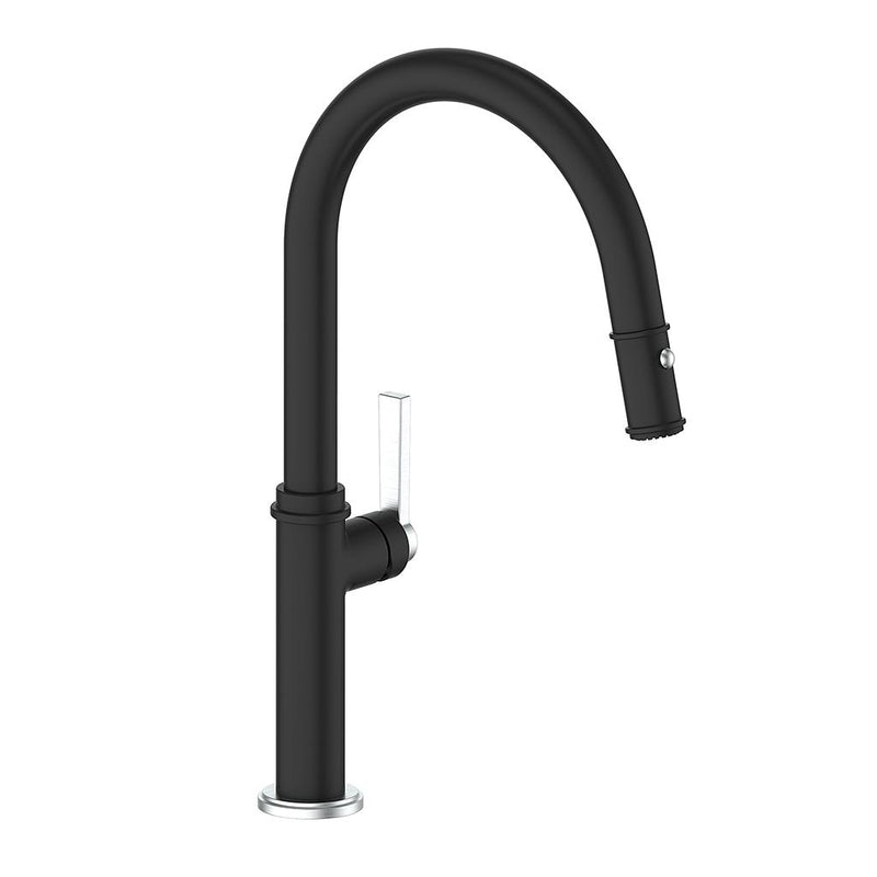 Vogt Zehn Pull-Down Kitchen Faucet – Matte Black / Stainless Steel – KF.16ZN.1112.SB