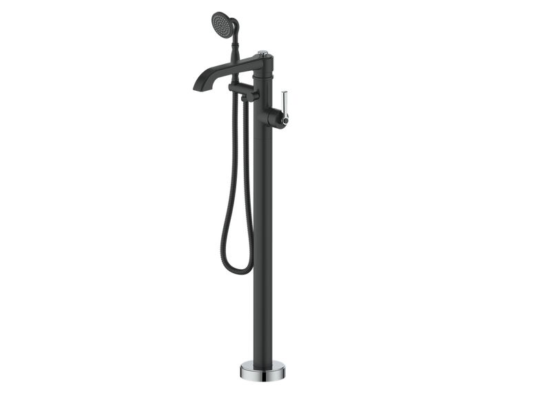 Vogt Zehn Freestanding Tub Filler – Matte Black / Chrome – BF.ZN.2110.CB