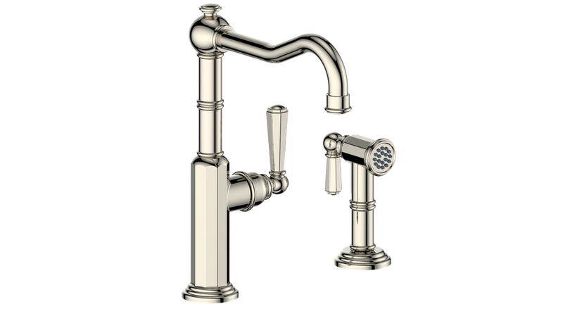 Vogt Carinthia Kitchen Faucet with Side Spray – Polished Nickel – KF.12CA.2201.PN