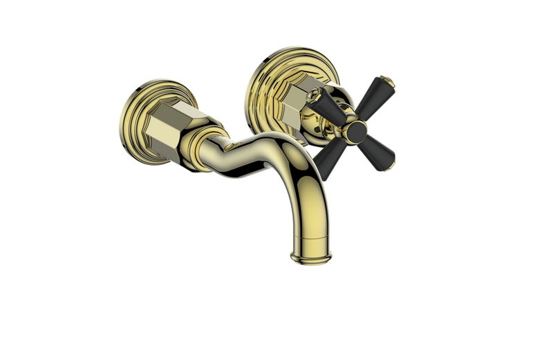 Vogt Carinthia Wall-Mount Bathroom Sink Faucet – Brushed Gold / Matte Black – BF.C3.1420.BGB