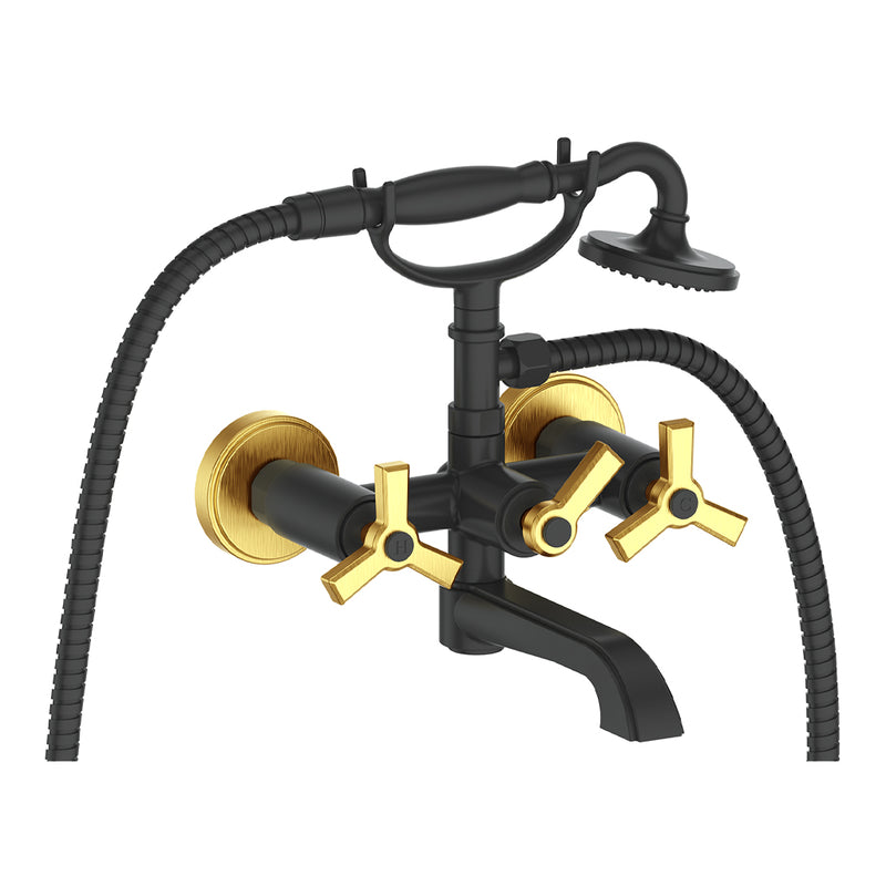Vogt Zehn Wall-Mount Tub Filler – Matte Black / Brushed Gold – BF.Z3.2200.BGB