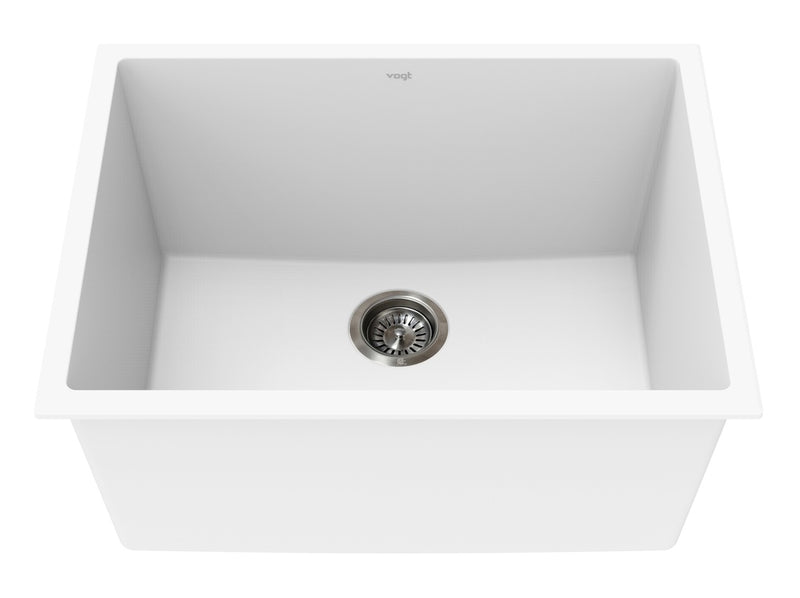 Vogt Mitterdorf GS 25" Single-Bowl Vogranite Laundry Sink – Frost White – KS.2519.M04G-61