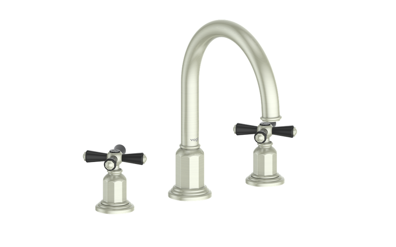 Vogt Carinthia 8" Widespread Bathroom Sink Faucet with Pop-Up Drain – Brushed Nickel / Matte Black – BF.C3.1311.BB