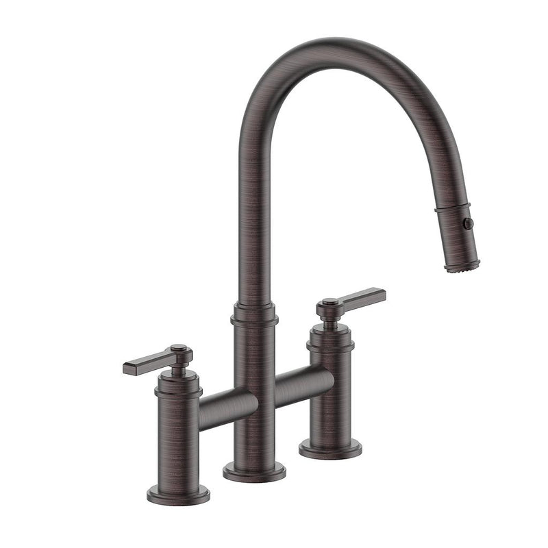 Vogt Zehn Pull-Down Bridge Kitchen Faucet – Antique Bronze – KF.17ZN.1112.AB