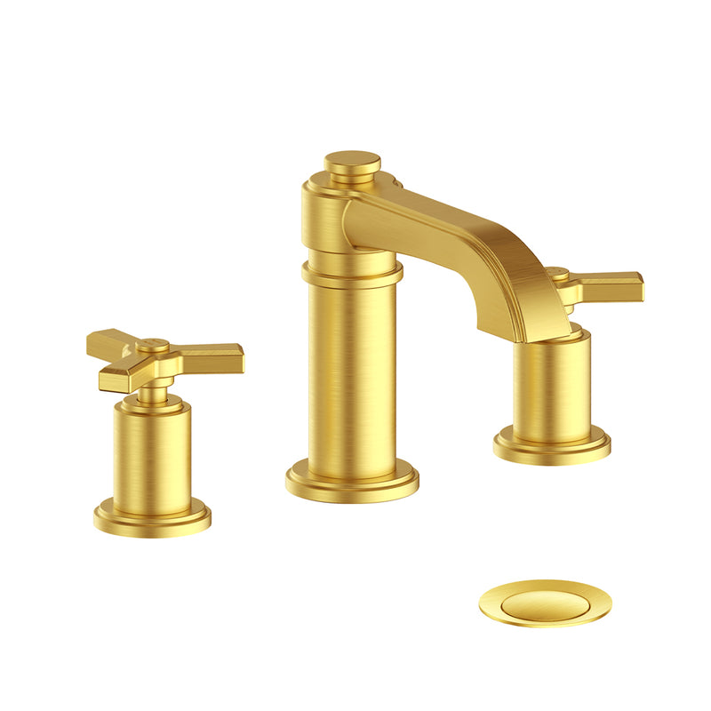 Vogt Zehn 8" Widespread Bathroom Sink Faucet with Pop-Up Drain – Brushed Gold – BF.Z3.1301.BG