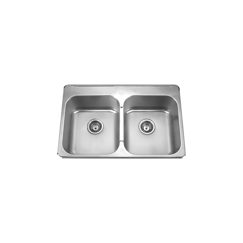 Vogt Donau 31 3/8" Double-Bowl 20-Gauge Stainless Steel Top-Mount Kitchen Sink – KS.3120.D18P-61