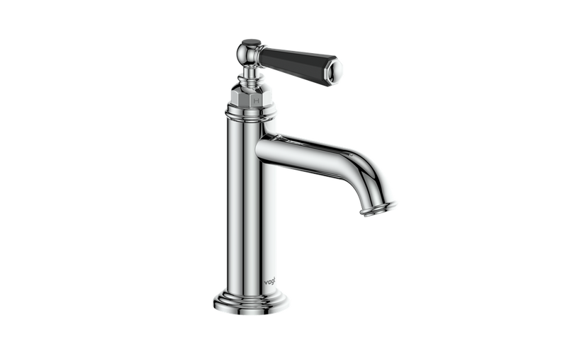 Vogt Carinthia Single-Hole Bathroom Sink Faucet with Pop-Up Drain – Chrome / Matte Black – BF.C2.1001.CB