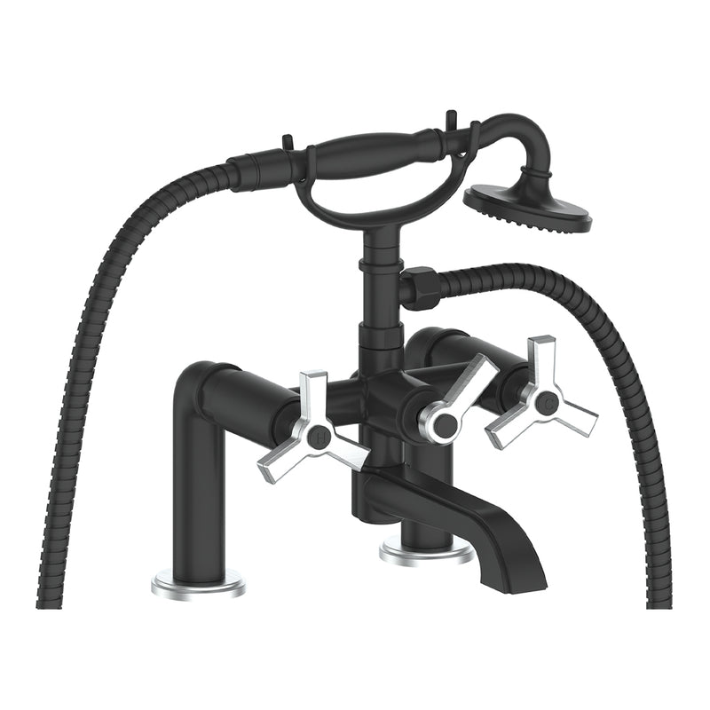Vogt Zehn 2-Hole Deck-Mount Tub Filler – Matte Black / Stainless Steel – BF.Z3.2000.SB