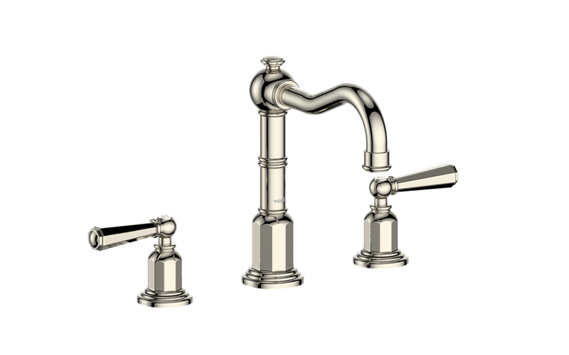 Vogt Carinthia 8" Widespread Bathroom Sink Faucet with Pop-Up Drain – Polished Nickel – BF.C2.1321.PN