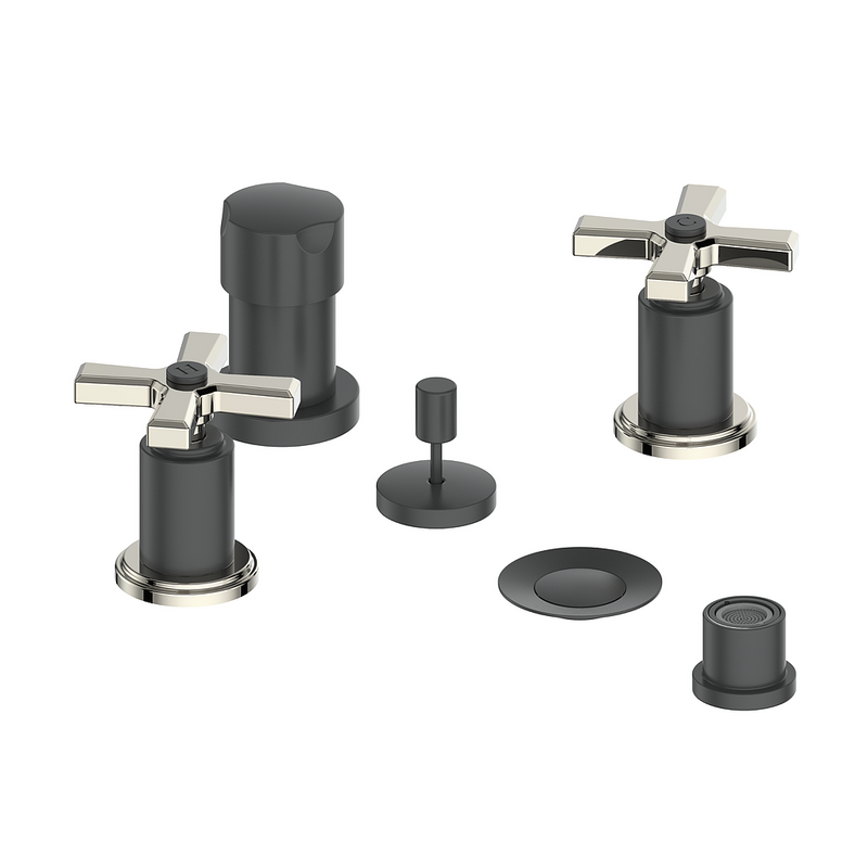 Vogt Zehn Bidet Faucet – Matte Black / Polished Nickel – BF.Z4.3000.PB