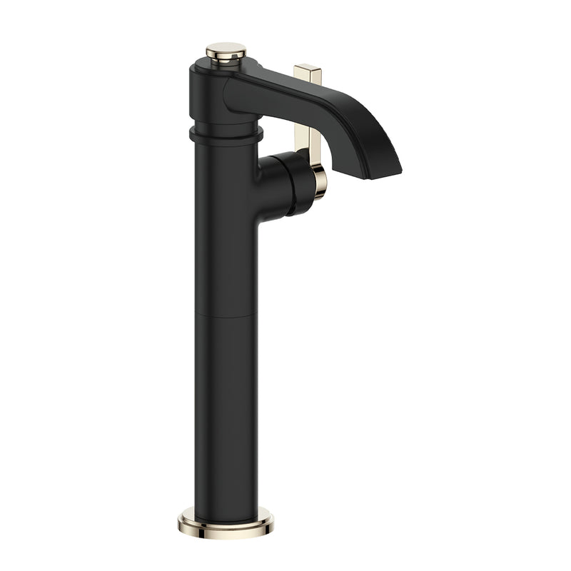 Vogt Zehn Vessel Bathroom Sink Faucet – Matte Black / Polished Nickel – BF.ZN.1100.PB