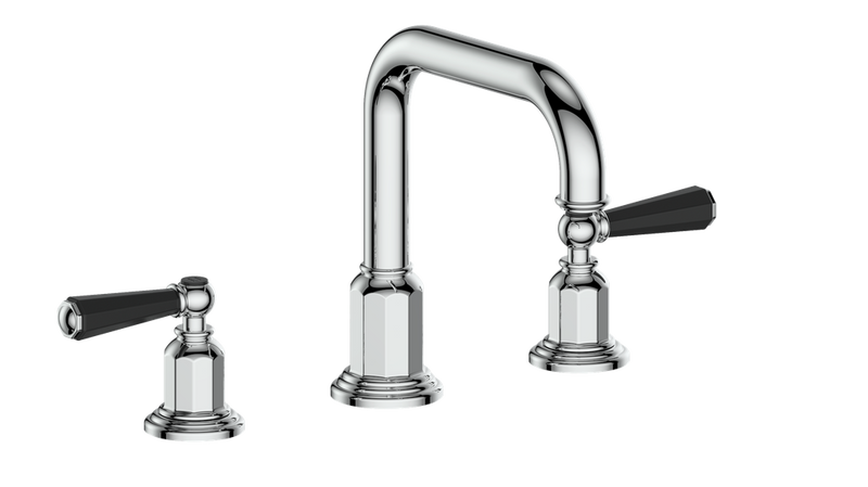 Vogt Carinthia 8" Widespread Bathroom Sink Faucet with Pop-Up Drain – Chrome / Matte Black – BF.C2.1331.CB