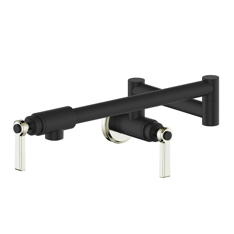 Vogt Zehn Kitchen Pot Filler – Matte Black / Polished Nickel – KF.ZN.11.PB