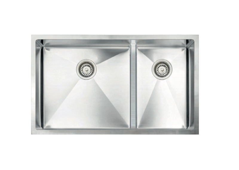 Vogt Villach 18R Low Divide 32" Low-Divide Offset Double-Bowl 18-Gauge Stainless Steel Undermount Kitchen Sink with Bottom Grids – KS.3218.VL18R-63