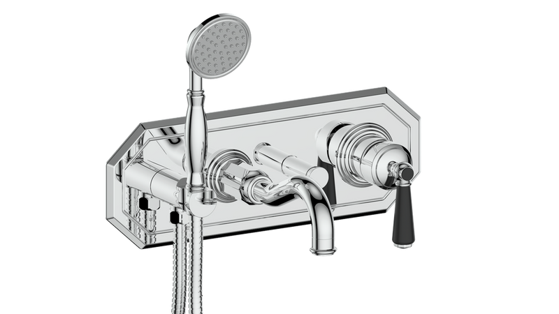Vogt Carinthia Wall-Mount Tub Filler – Chrome / Matte Black – BF.C1.2220.CB
