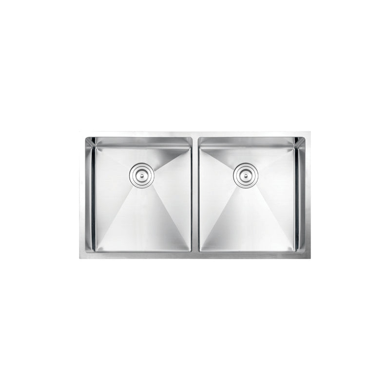 Vogt Volker 16R 34" Double-Bowl 16-Gauge Stainless Steel Undermount Kitchen Sink with Bottom Grids – KS.3418.V16R-64